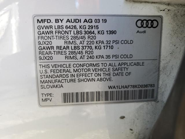 WA1LHAF78KD036783 2019 AUDI Q7, photo no. 14