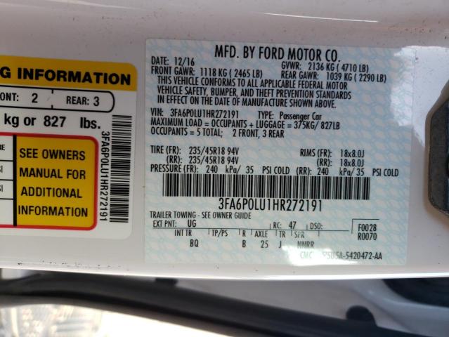 3FA6P0LU1HR272191 | 2017 FORD FUSION SE