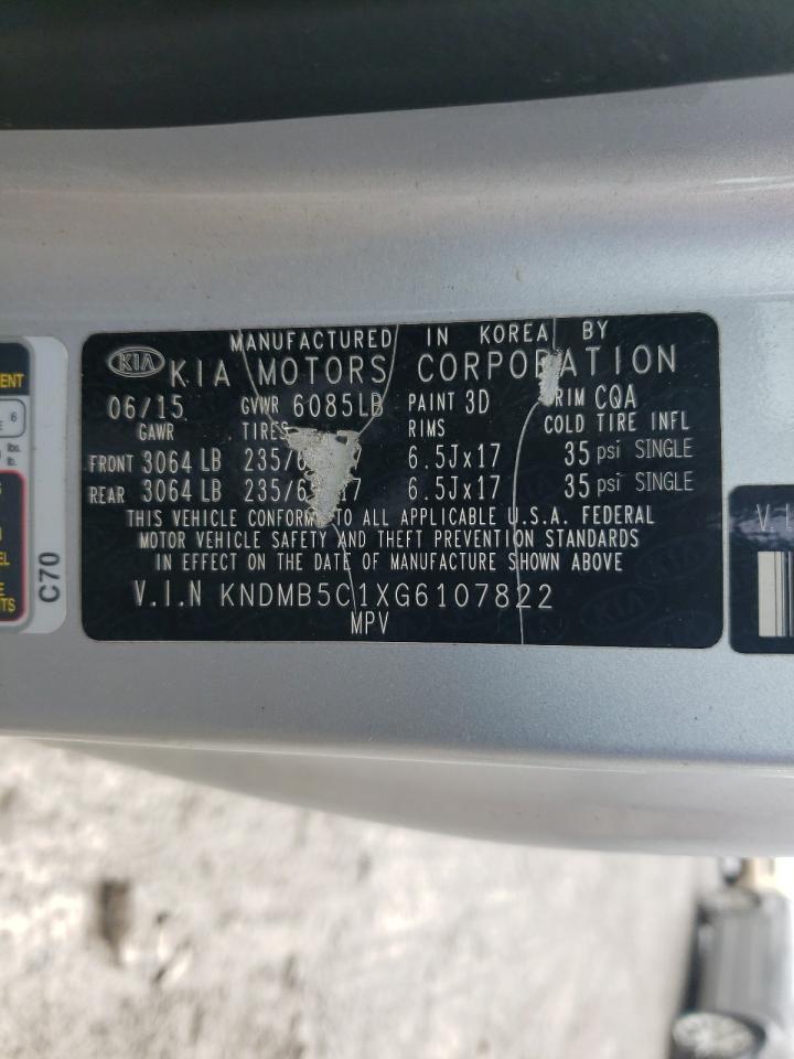 KNDMB5C1XG6107822 2016 Kia Sedona Lx