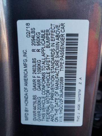 1HGCV2F39JA023589 | 2018 HONDA ACCORD SPO