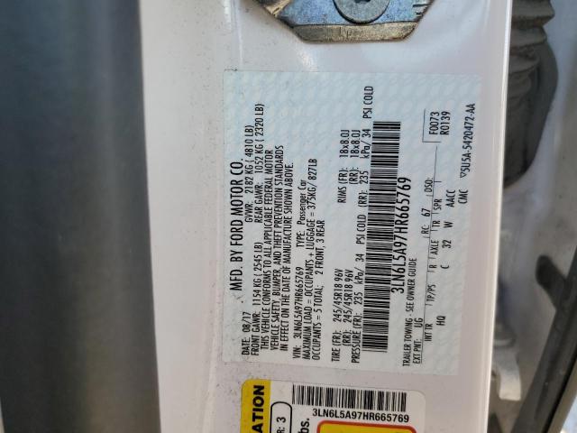 2017 LINCOLN MKZ PREMIE 3LN6L5A97HR665769