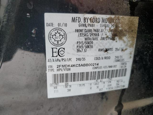 2010 Ford Edge Limited VIN: 2FMDK4KC5ABB00214 Lot: 39694984