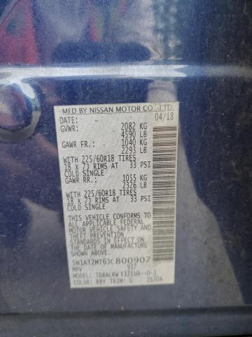 2018 Nissan Rogue S VIN: 5N1AT2MT6JC800907 Lot: 63115544