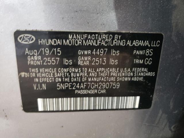 5NPE24AF7GH290759 | 2016 HYUNDAI SONATA SE