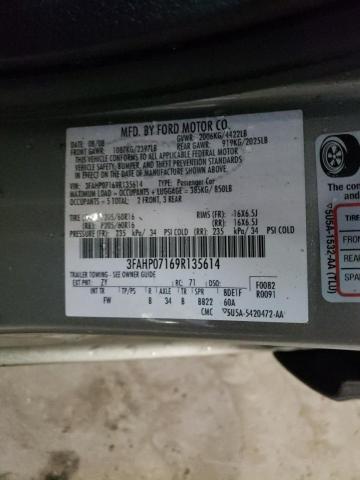 3FAHP07169R135614 | 2009 Ford fusion se