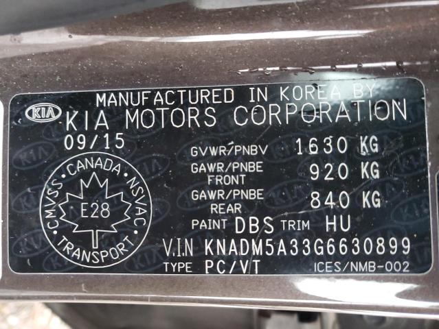 KNADM5A33G6630899 | 2016 KIA RIO LX