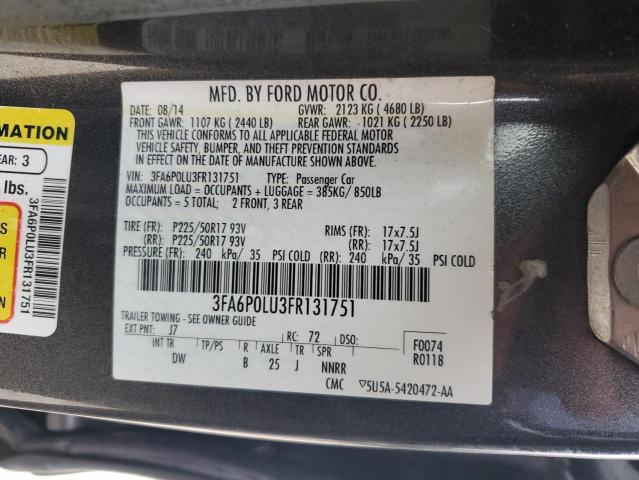 VIN 3FA6P0LU3FR131751 2015 Ford Fusion, Se Hybrid no.12