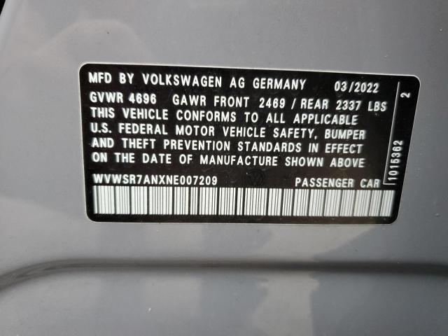2022 VOLKSWAGEN ARTEON SE WVWSR7ANXNE007209