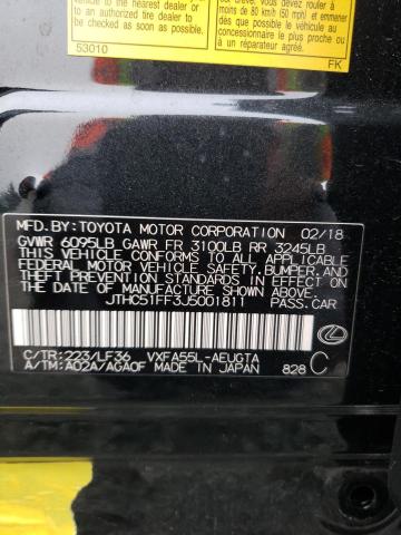 2018 LEXUS LS 500 BAS JTHC51FF3J5001811