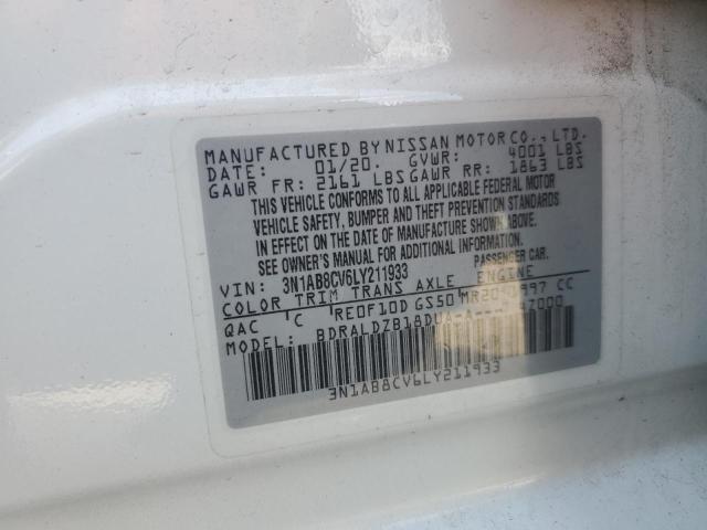 2020 NISSAN SENTRA SV 3N1AB8CV6LY211933
