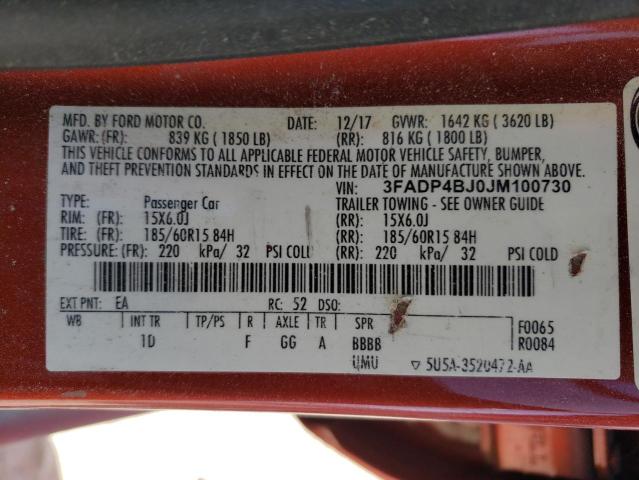 2018 FORD FIESTA SE - 3FADP4BJ0JM100730