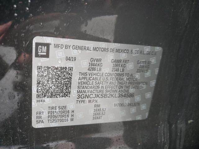 2019 CHEVROLET TRAX LS 3GNCJKSB2KL354586
