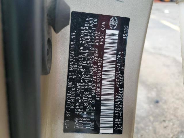 2011 TOYOTA AVALON BAS - 4T1BK3DB3BU437028
