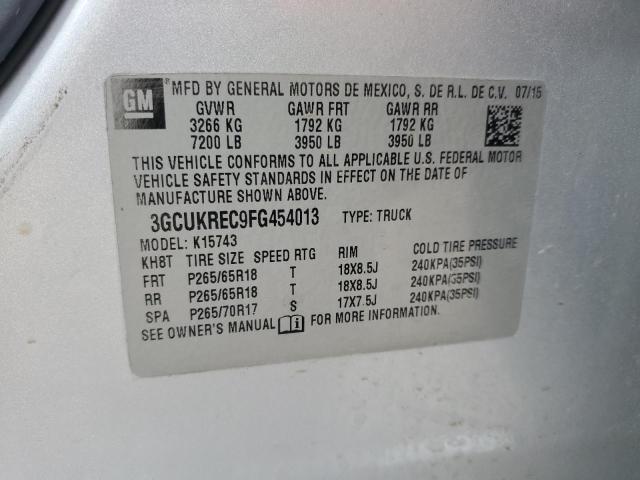 2015 CHEVROLET SILVERADO - 3GCUKREC9FG454013