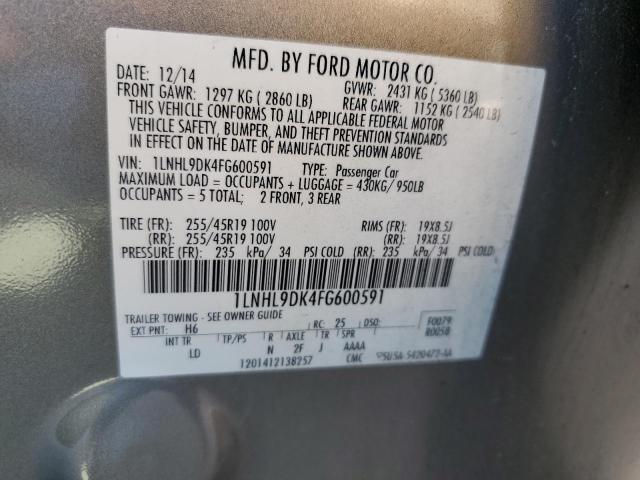 2015 LINCOLN MKS 1LNHL9DK4FG600591
