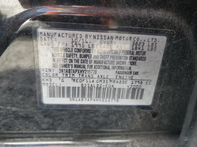 2017 NISSAN SENTRA S - 3N1AB7APXHY215778