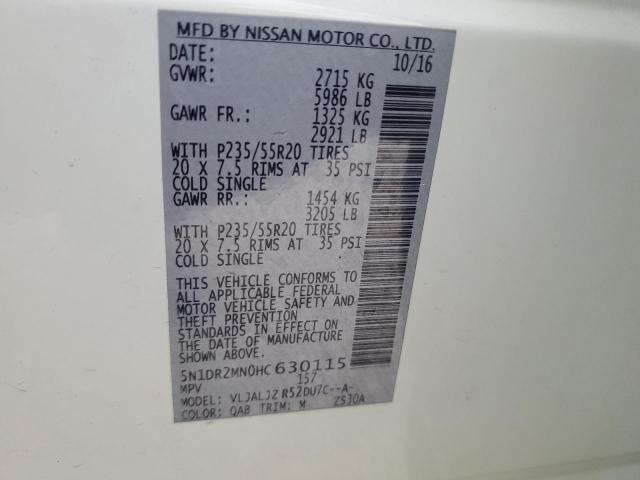 2017 NISSAN PATHFINDER - 5N1DR2MN0HC630115