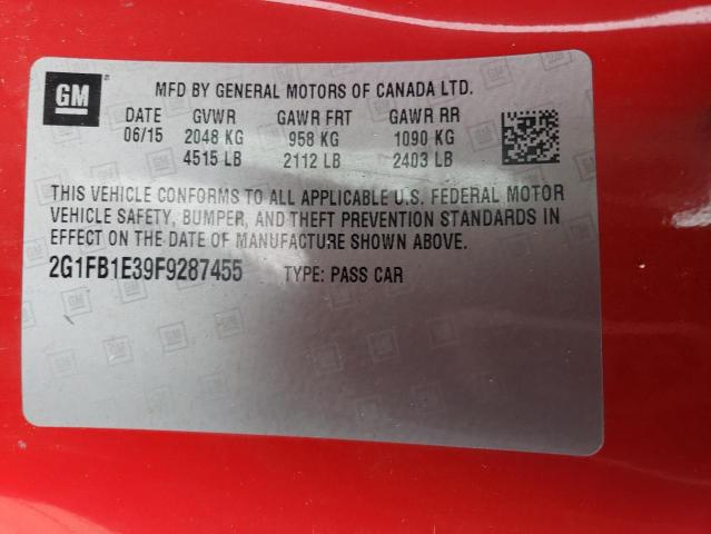 2015 CHEVROLET CAMARO LS - 2G1FB1E39F9287455