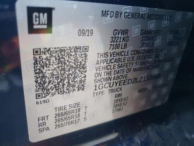 2020 CHEVROLET SILVERADO - 1GCUYEED2LZ133569