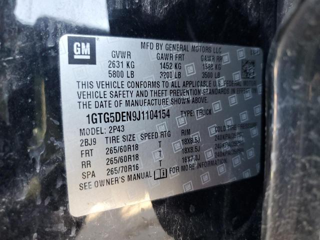 2018 GMC CANYON SLT 1GTG5DEN9J1104154