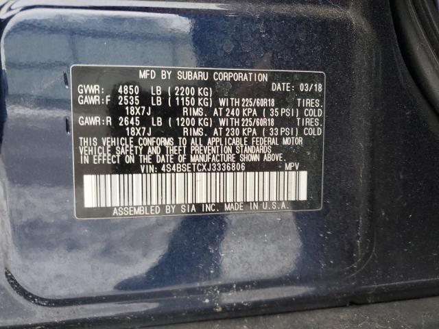 2018 SUBARU OUTBACK TO - 4S4BSETCXJ3336806