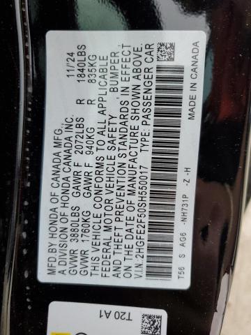 2025 HONDA CIVIC SPOR 2HGFE2F50SH550017