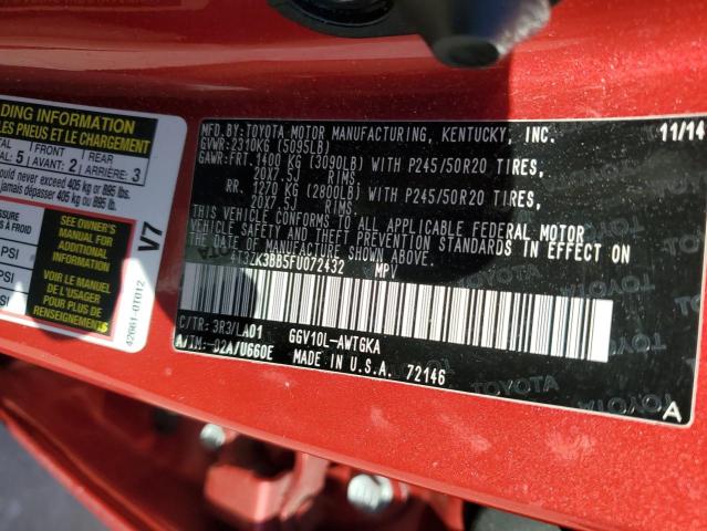2015 TOYOTA VENZA LE - 4T3ZK3BB5FU072432