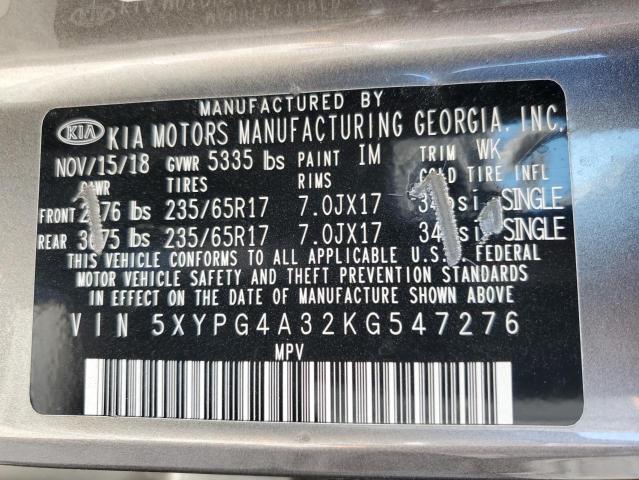2019 KIA SORENTO L - 5XYPG4A32KG547276