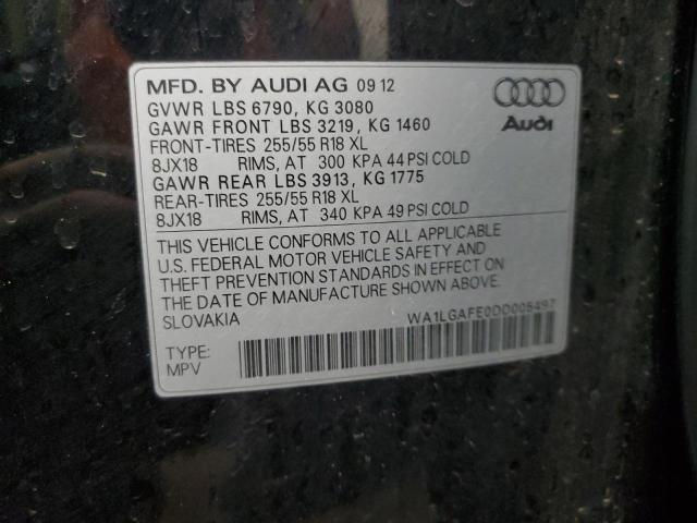 VIN WA1LGAFE0DD005497 2013 AUDI Q7 no.13