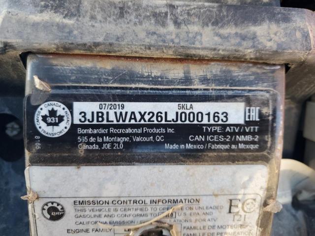2020 CAN-AM OUTLANDER 3JBLWAX26LJ000163