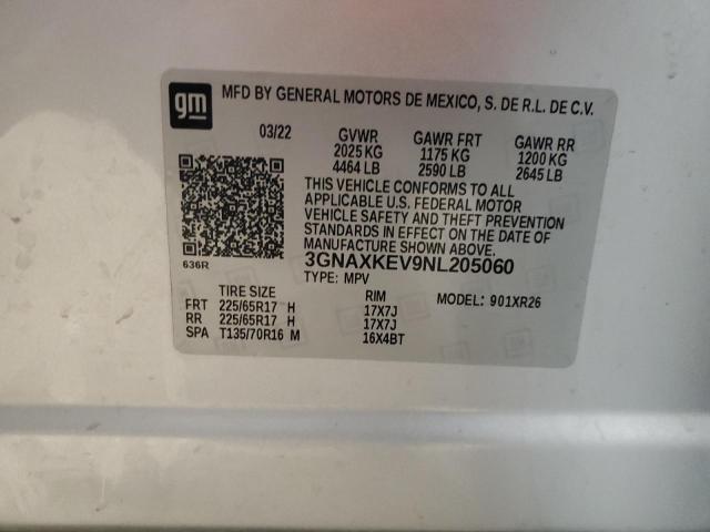 2022 CHEVROLET EQUINOX LT - 3GNAXKEV9NL205060