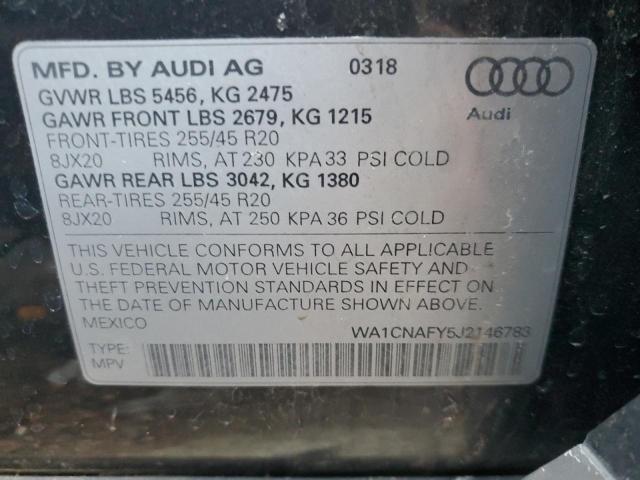 2018 AUDI Q5 PRESTIG WA1CNAFY5J2146783