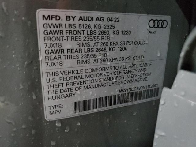 2022 AUDI Q3 PREMIUM - WA1DECF30N1113951