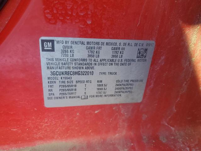 2017 CHEVROLET SILVERADO - 3GCUKREC8HG322010