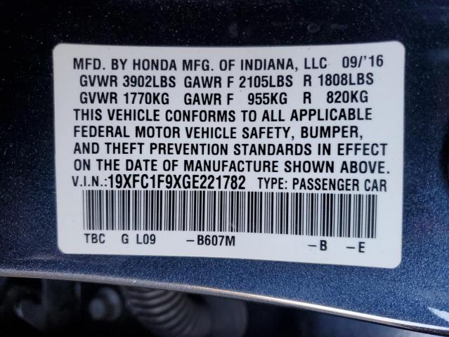 2016 HONDA CIVIC TOUR - 19XFC1F9XGE221782