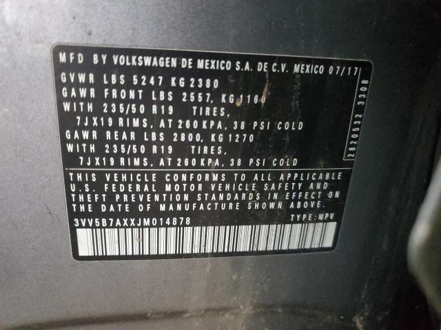 2018 VOLKSWAGEN TIGUAN SEL 3VV5B7AXXJM014878