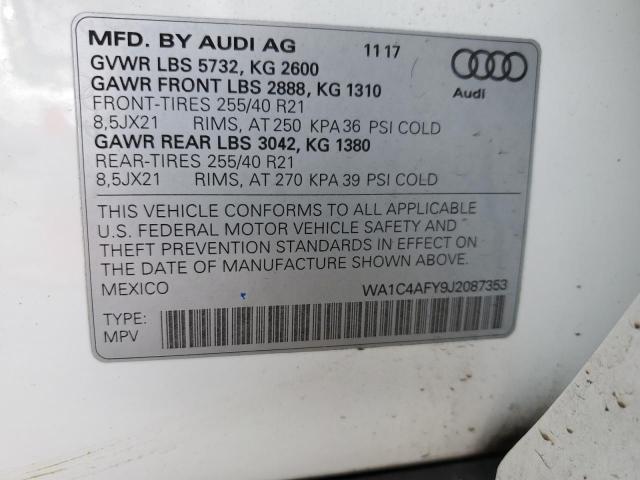 2018 AUDI SQ5 PRESTI WA1C4AFY9J2087353