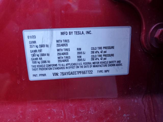 2023 TESLA MODEL Y - 7SAYGAEE7PF667722