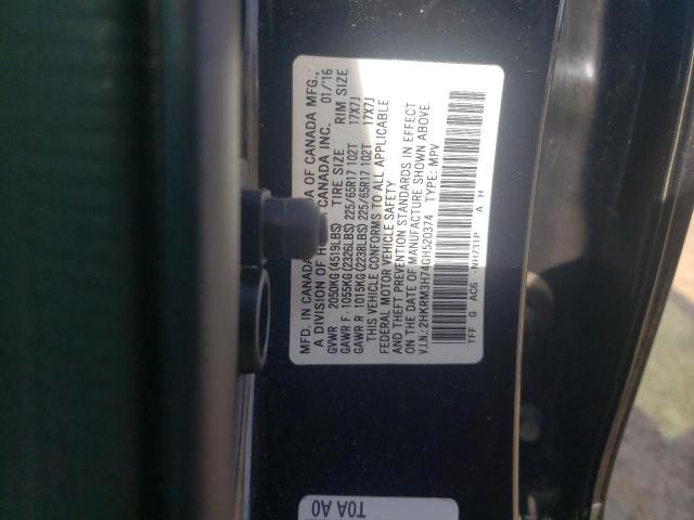 2016 HONDA CR-V EXL - 2HKRM3H74GH520374