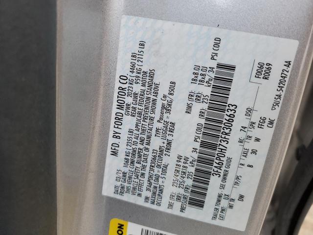 2015 FORD FUSION SE - 3FA6P0H73FR306633