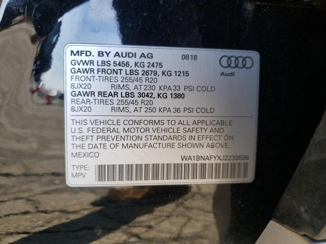 2018 AUDI Q5 PREMIUM WA1BNAFYXJ2239598