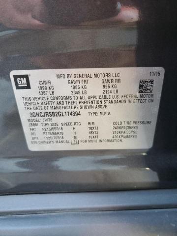 2016 CHEVROLET TRAX LTZ 3GNCJRSB2GL174394