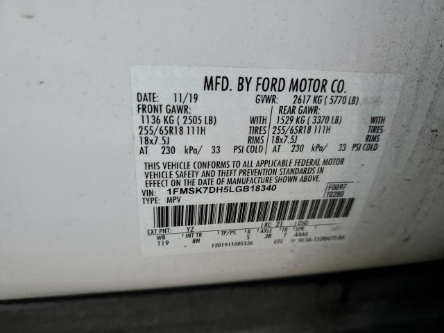 2020 FORD EXPLORER X - 1FMSK7DH5LGB18340