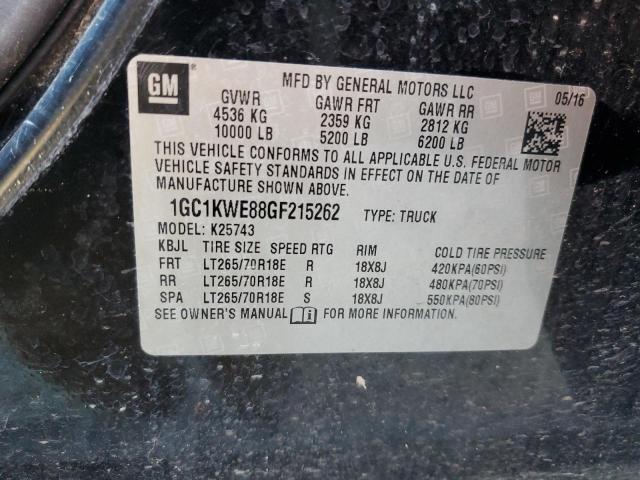 2016 CHEVROLET SILVERADO - 1GC1KWE88GF215262