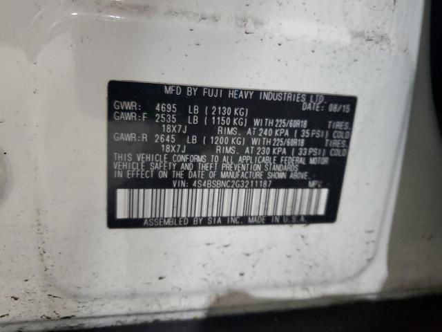 2016 SUBARU OUTBACK 2. - 4S4BSBNC2G3211187