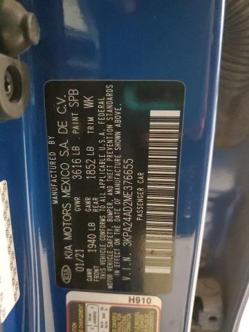 2021 KIA RIO LX 3KPA24AD2ME376655
