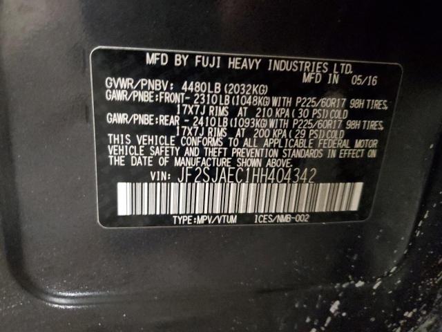 2017 SUBARU FORESTER 2 JF2SJAEC1HH404342