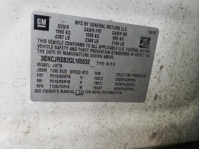 2016 CHEVROLET TRAX LTZ 3GNCJRSB2GL165632
