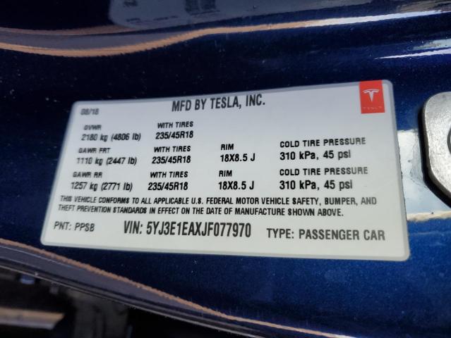 2018 TESLA MODEL 3 - 5YJ3E1EAXJF077970