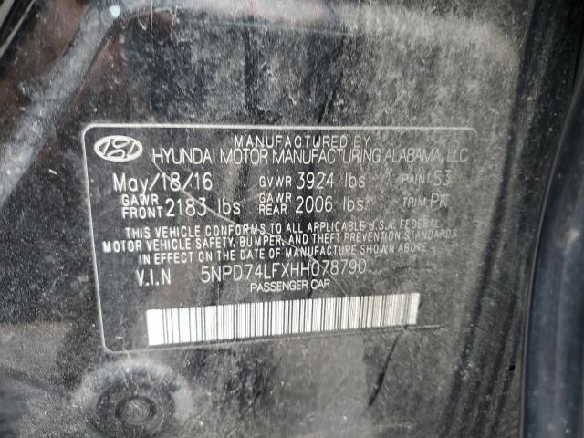 2017 HYUNDAI ELANTRA SE 5NPD74LFXHH078790